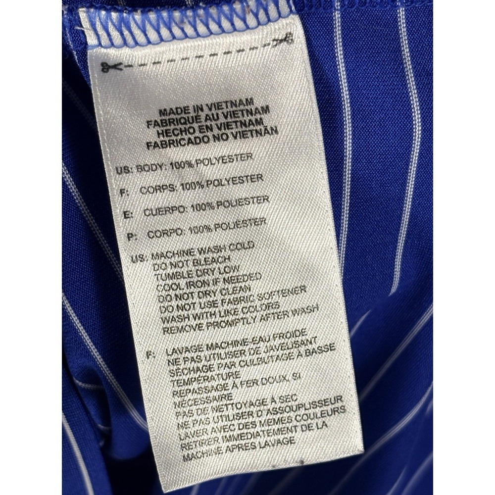 Adidas Labatt Blue Canadian Pilsener Shirt Mens L Blue Striped Short Sleeve Polo - Picture 4 of 7